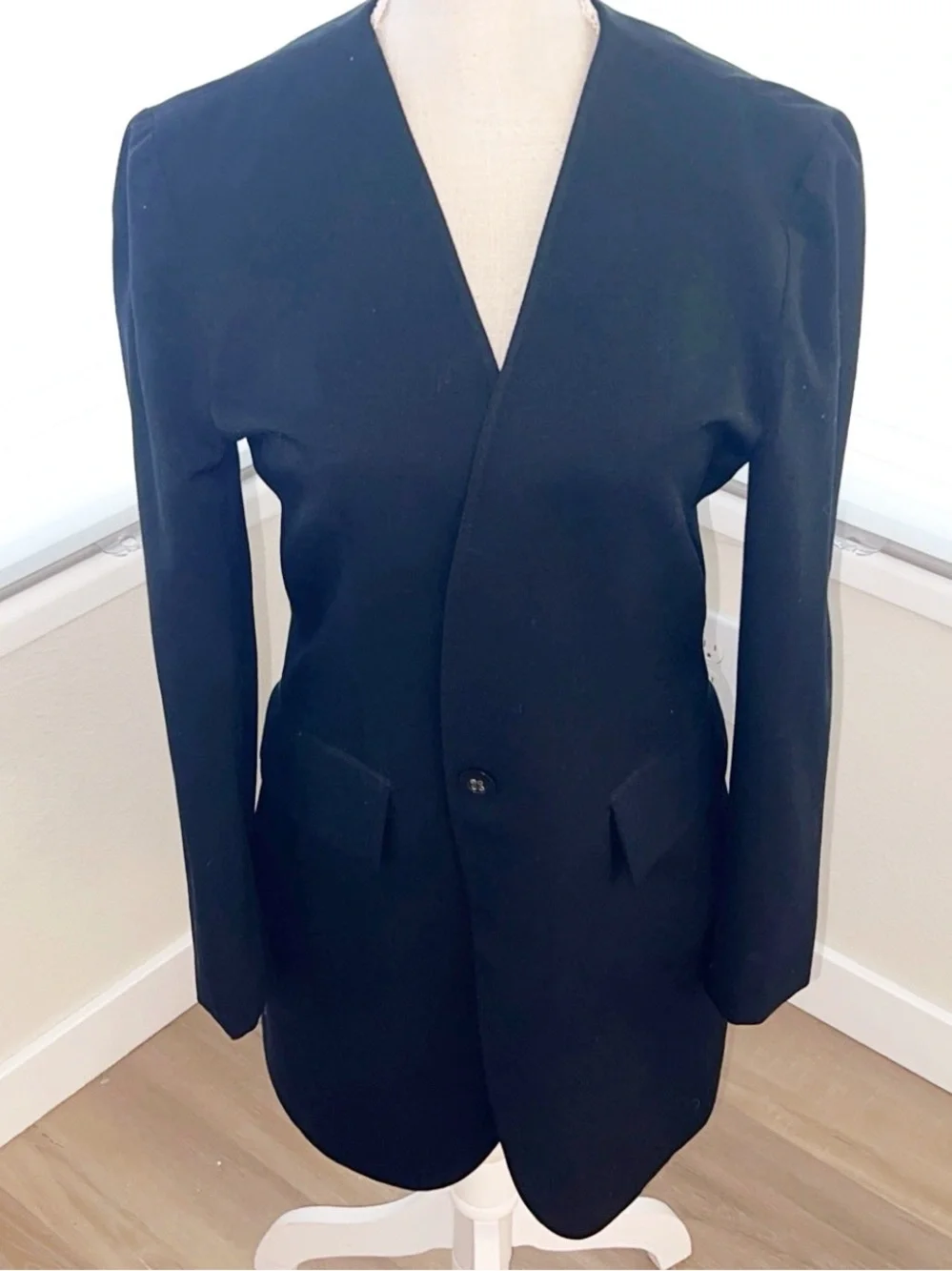 CHRISTIAN DIOR Black Women's Long Blazer Jacket